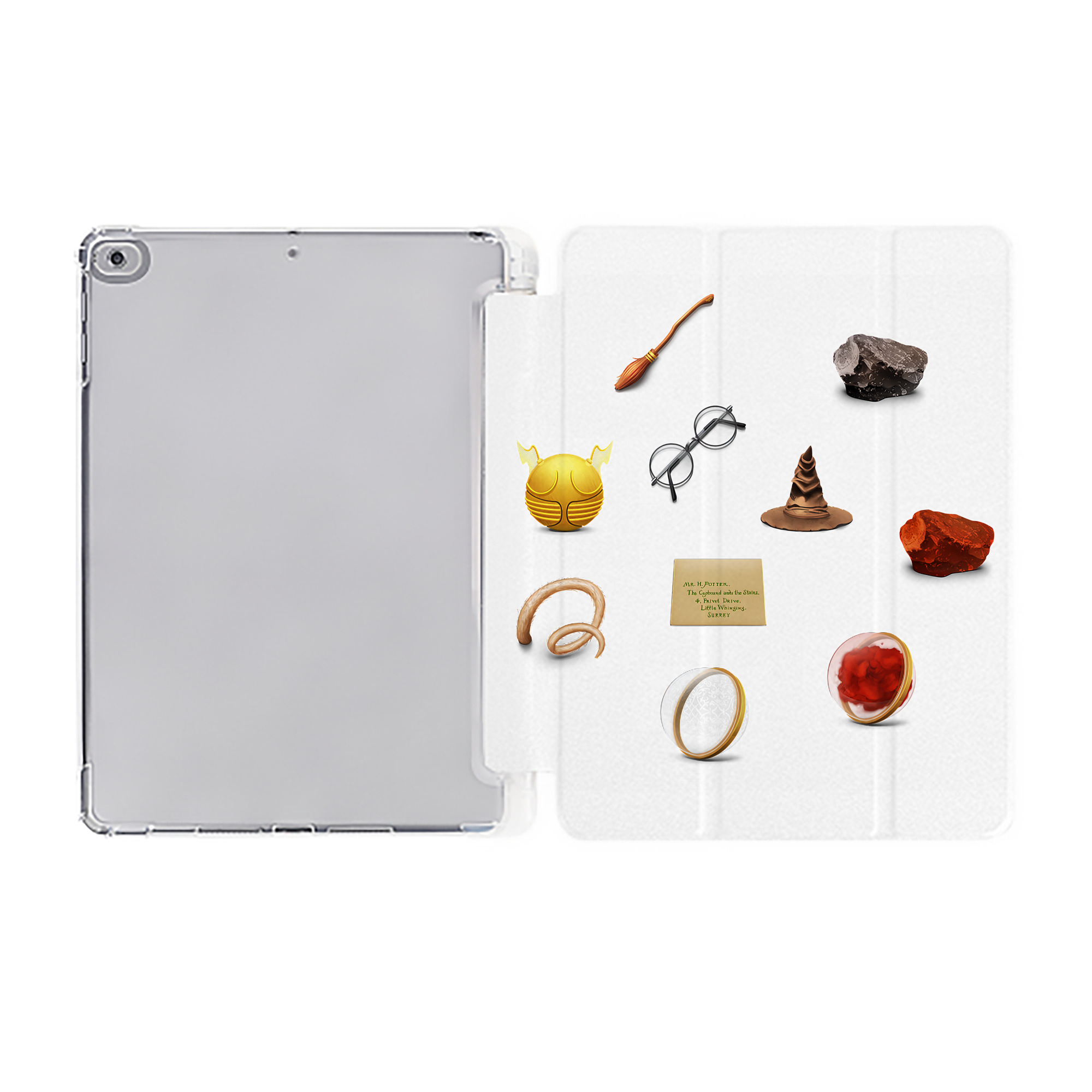 （画像用） Harry Potter ハリー・ポッターシリーズ IPad ケース ペン収納付き 三つ折りスタンド PUレザー×シリコン 対応機種9.5/10.5/10.9インチ